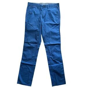 Banana Republic Aiden Summer Chino Blue Checkered Print Pants Size 32 x 34